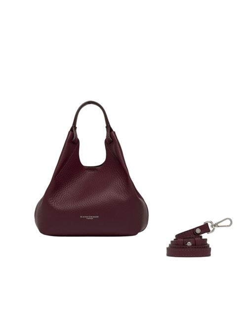 Borsa da donna in pelle martellata a mano, con tracolla removibile, colore wine berry/t.moro GIANNI CHIARINI | 9719RNGDBL14209